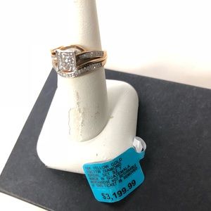 10k Yellow Gold 1/2CTTW Diamonds Bridal Set Sz7